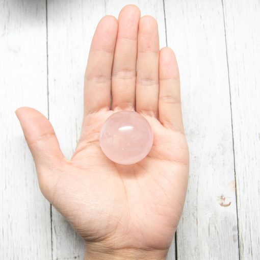 Star Rose Quartz Sphere, Natural Pink Mozambique Quartz Crystal Stone