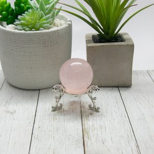 Star Rose Quartz Sphere, Natural Pink Mozambique Quartz Crystal Stone