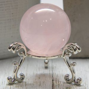 Star Rose Quartz Sphere, Natural Pink Mozambique Quartz Crystal Stone