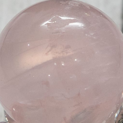 Star Rose Quartz Sphere, Natural Pink Mozambique Quartz Crystal Stone