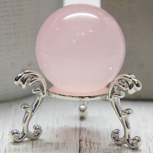Star Rose Quartz Sphere, Natural Pink Mozambique Quartz Crystal Stone